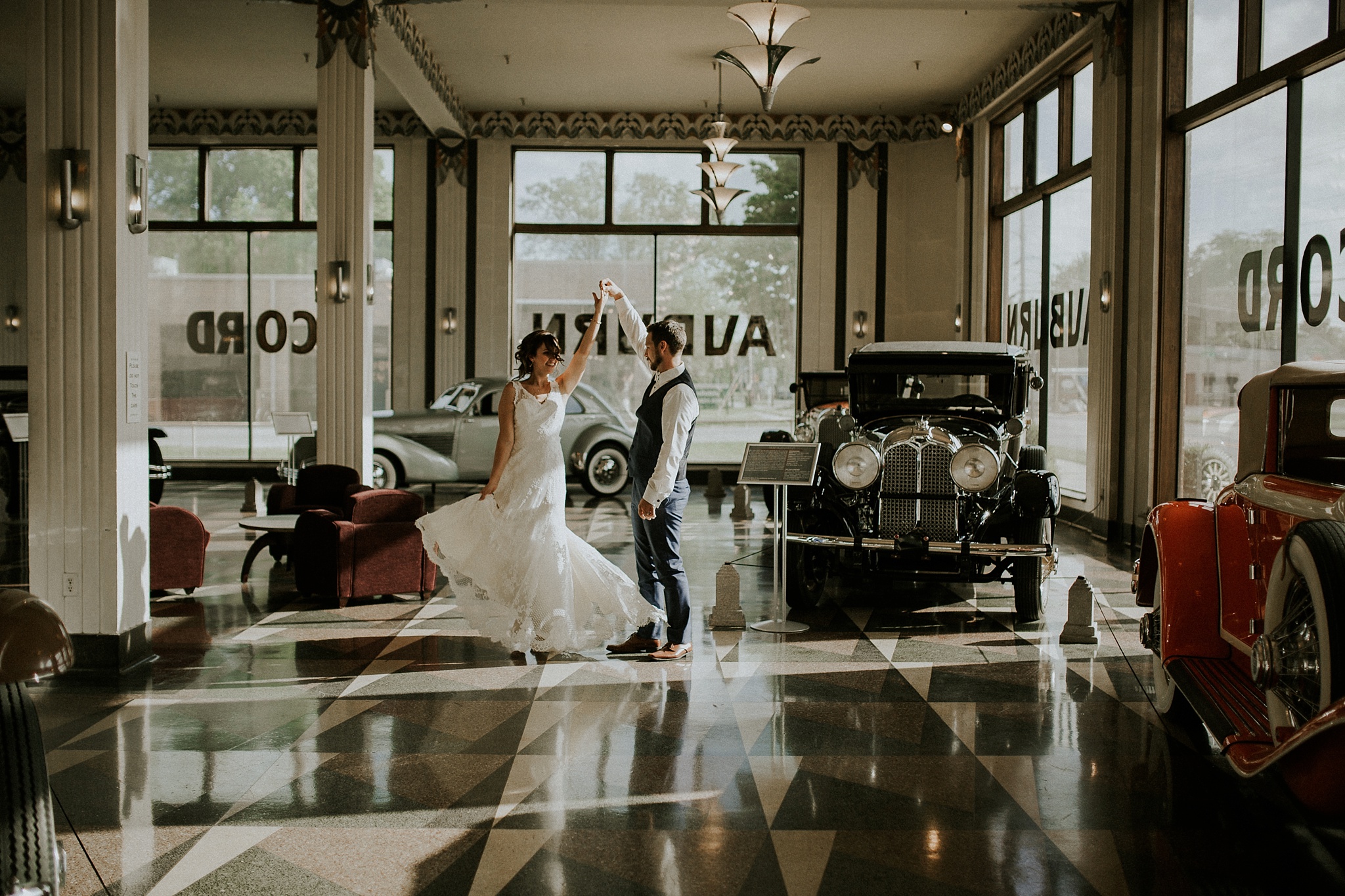 Megan Renee Photography Auburn Indiana Cord Duesenberg Automobile Wedding